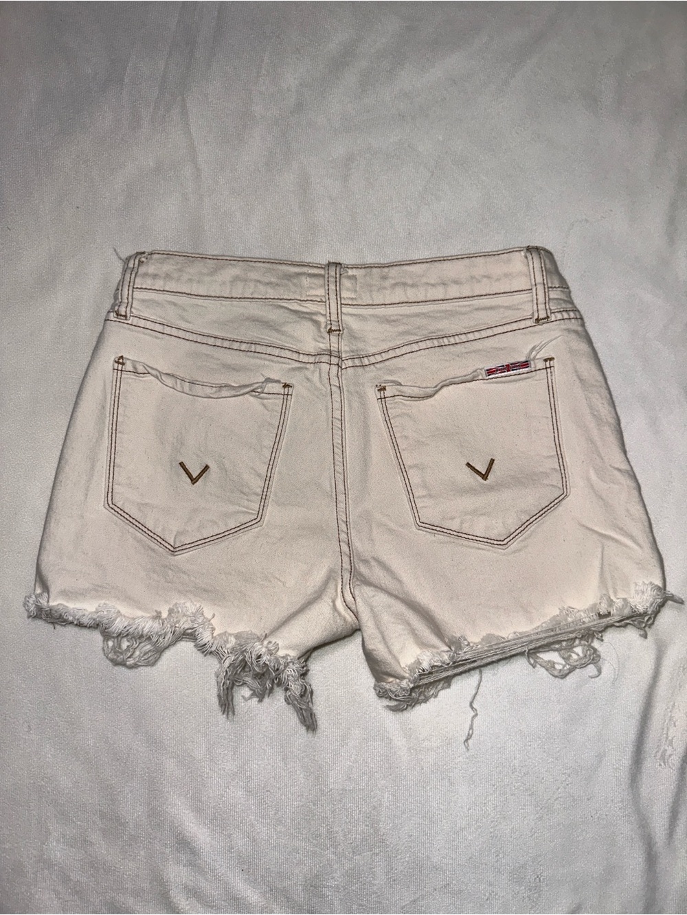 Hudson Grace Cutoff Denim Shorts Cream Ecru Size 27